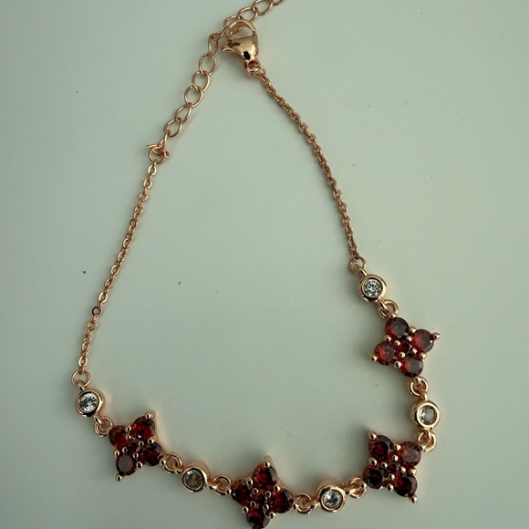 🆕 Luxury Rose Gold Plated Brass Four-leaf Clover Chain Link Bracelets - Picture 3 of 5